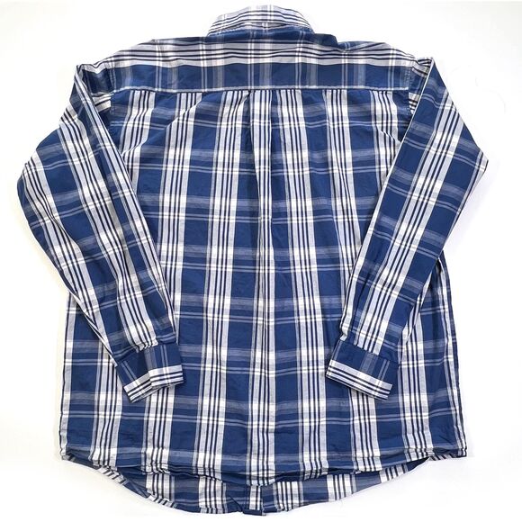 Wrangler XXL Blue Plaid Button-Down Shirt - Picture 2 of 4